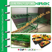 knock down and foldable structure steel rack/shopping mall rack for vegetables and fruits